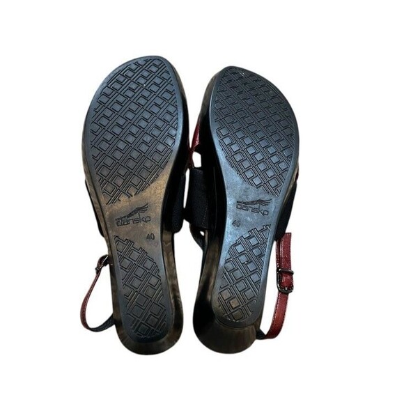 Dansko Diandra Wedge Sandal Red Black Slingback Women's Size 40 - 9.5-10 Comfort - Picture 10 of 10